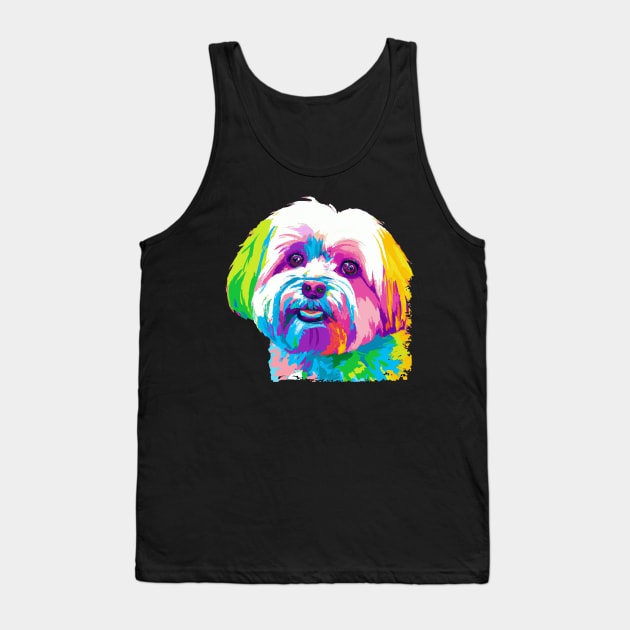 Maltese Pop Art - Dog Lover Gifts Tank Top by PawPopArt